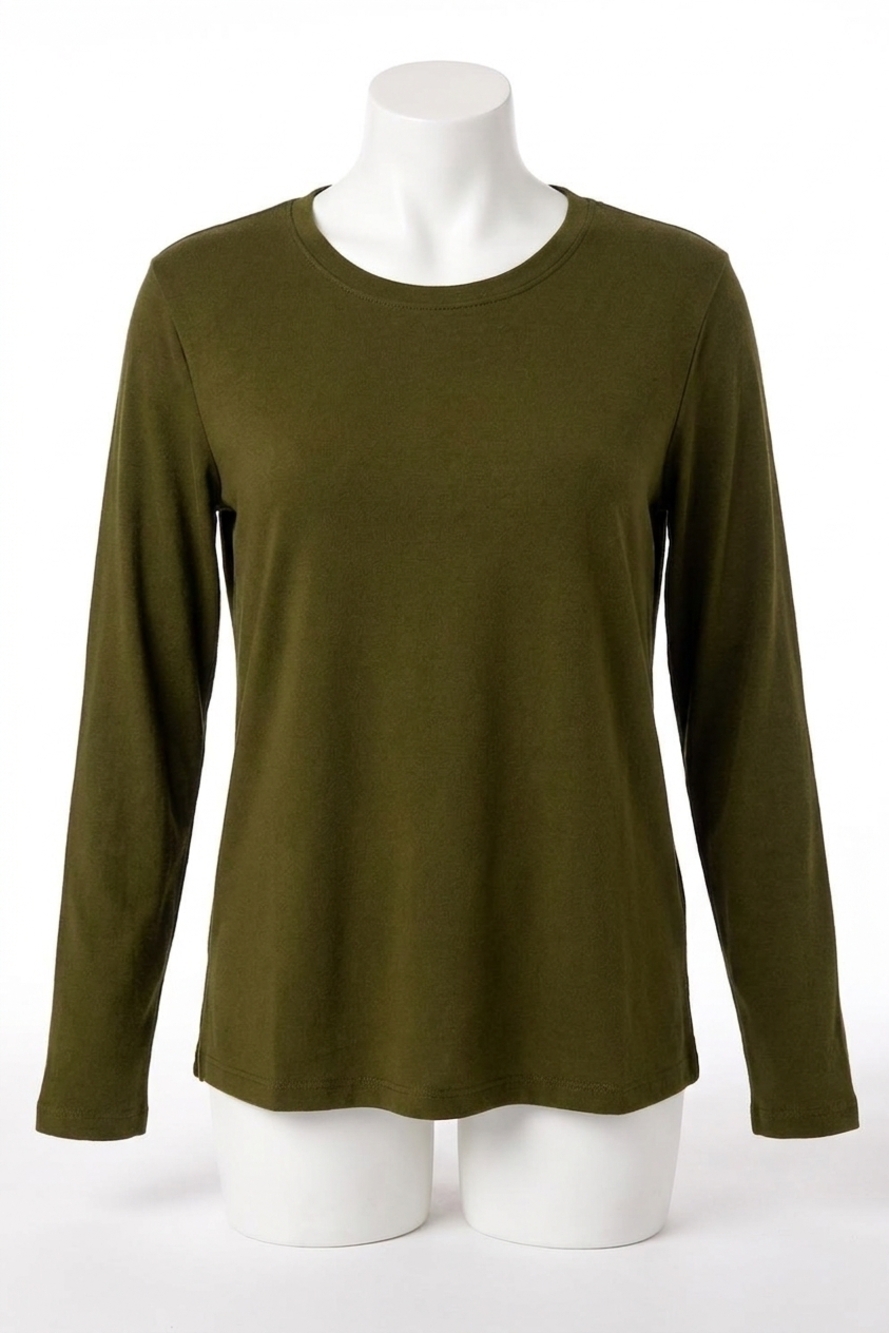 NEW FRENCH KYSS scoop neck top in army